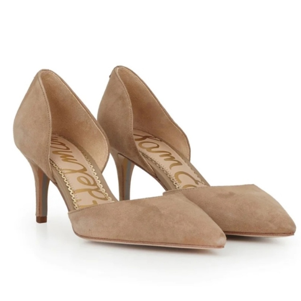 EUC Sam Edelman Telsa Camel Suede D’Orsay Pump heel, size 9